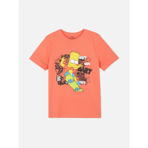 The Simpsons Bart Graphic T-Shirt - Coral