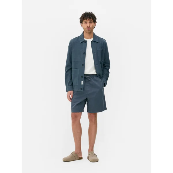 The Stronghold Herringbone Bermuda Shorts - Blue