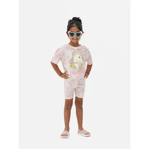Tie Dye Unicorn T-Shirt and Shorts Set - Multi
