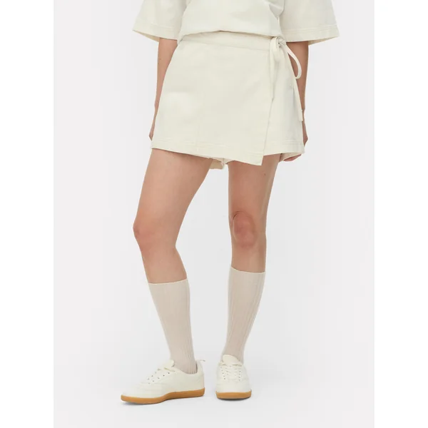 Tie Front Denim Skort - Ivory
