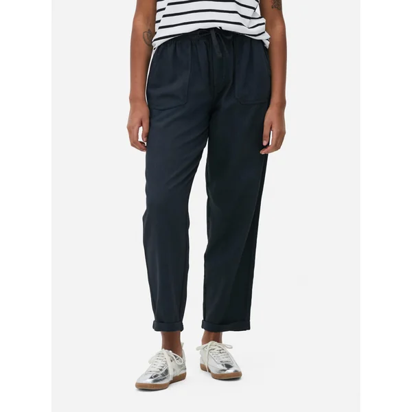 Tie Waist Joggers - Navy