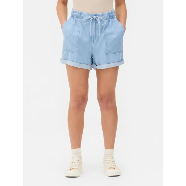 Tie Waist Shorts - Blue