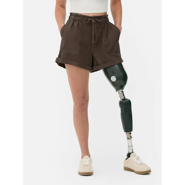 Tie Waist Shorts - Brown