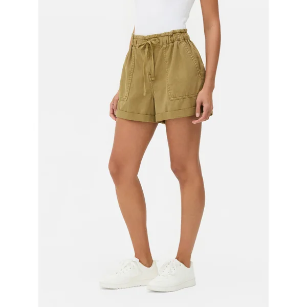 Tie Waist Shorts - Green
