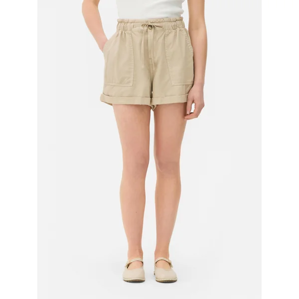 Tie Waist Shorts - Stone