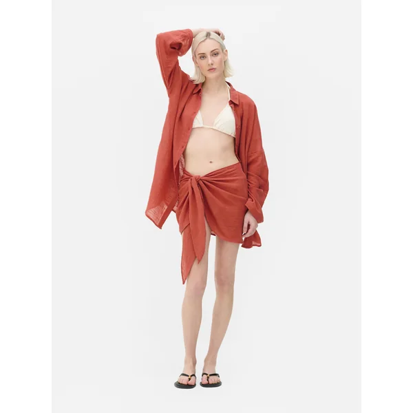 Tie-Fastening Mini Sarong - Blush