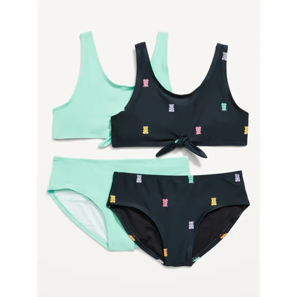 Tie-Front Bikini Swim Set for Girls - GUMMY BEARS