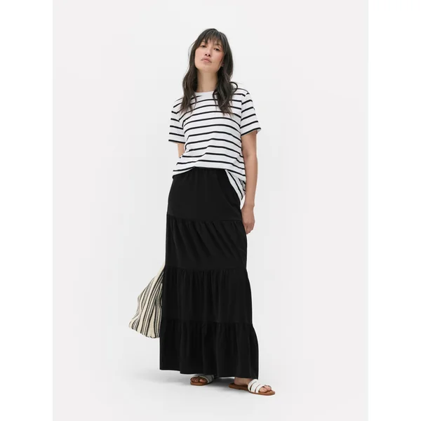 Tiered Maxi Skirt - Black