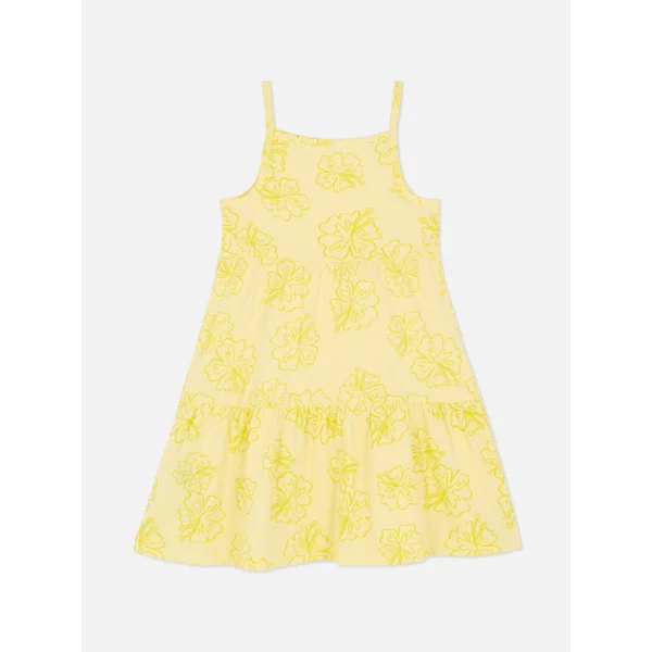 Tiered Summer Dress - Yellow