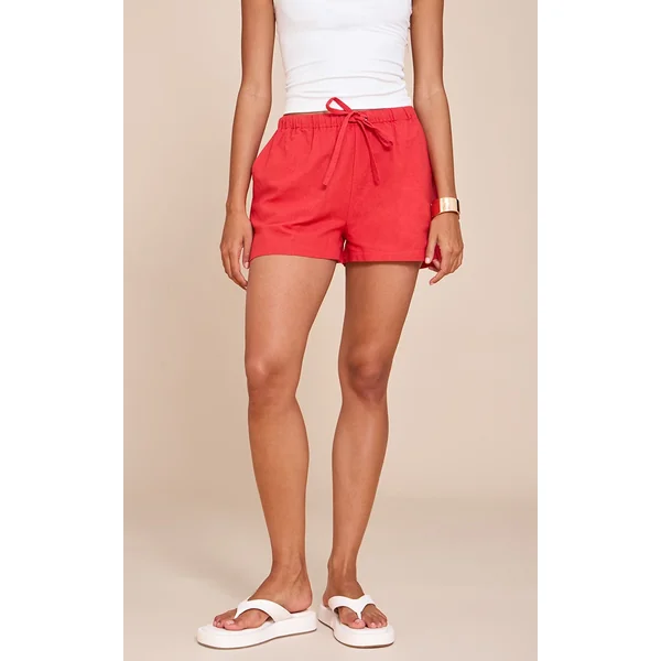 Tomato Cotton Linen Look Drawstring Floaty Shorts