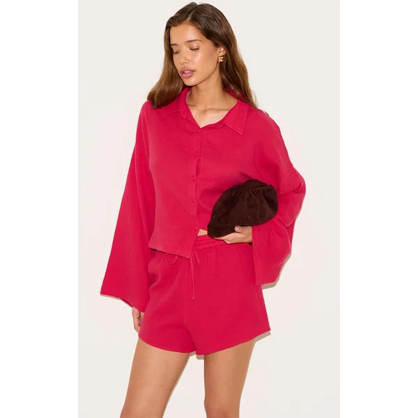 Tomato Red Oversized Floaty Shorts