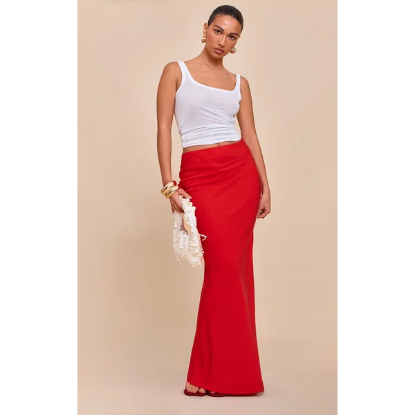 Tomato Tencel Maxi Skirt