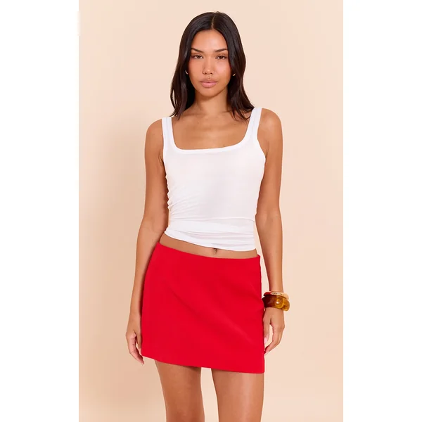 Tomato Woven A Line Mini Skirt