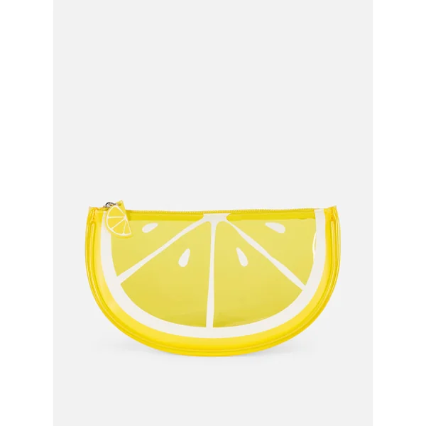 Transparent Fruit Slice Makeup Bag - Yellow