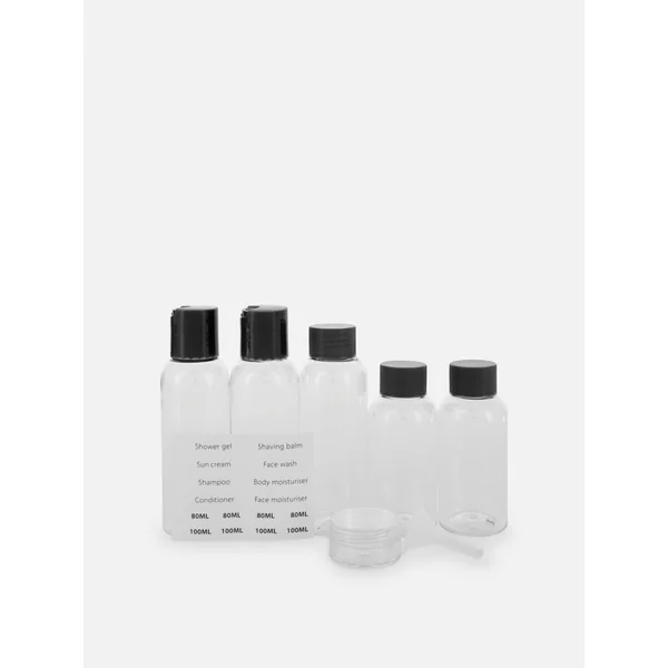 Travel Bottle & Label Set - Charcoal Heather