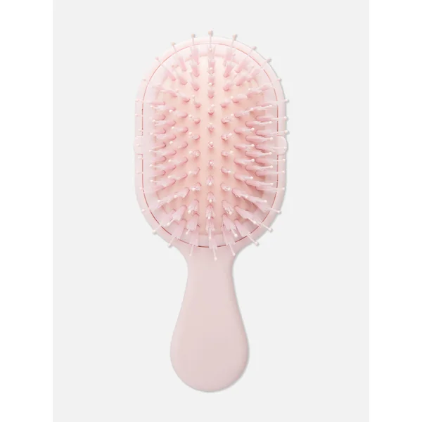 Travel Hair Brush with Mirror - Light Pink