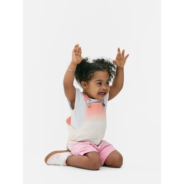 T-Shirt and Ombré Overalls Set - Multi