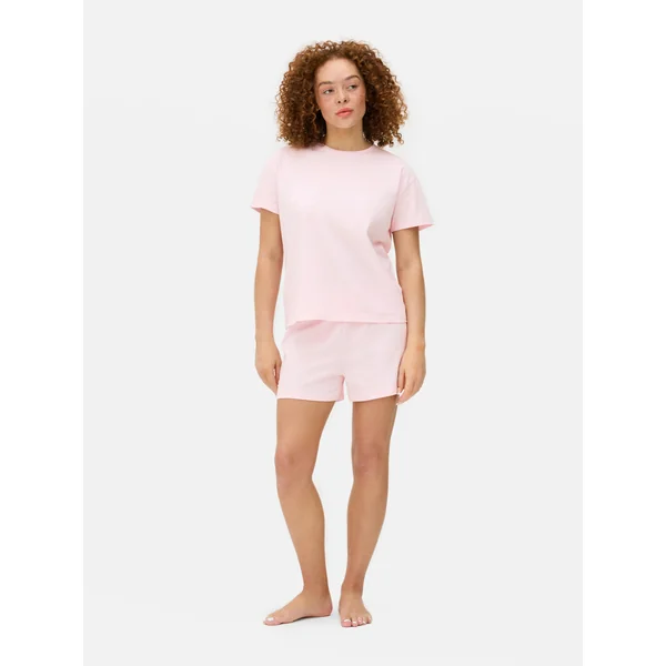 T-Shirt and Shorts Pajamas - Pink