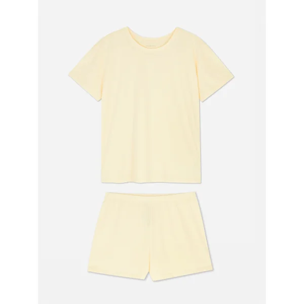 T-Shirt and Shorts Pajamas - Yellow