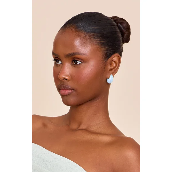 Turquoise Chunky Flat Hoop with Teardrop Multi-Pack