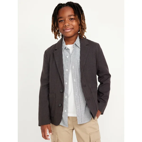 Twill Blazer for Boys - BLACK JACK HEATHER