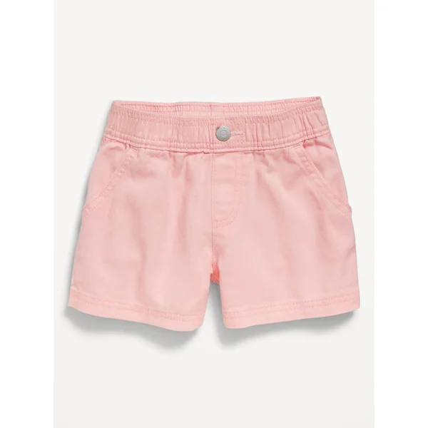 Twill Pull-On Shorts for Toddler Girls - Pink Sky