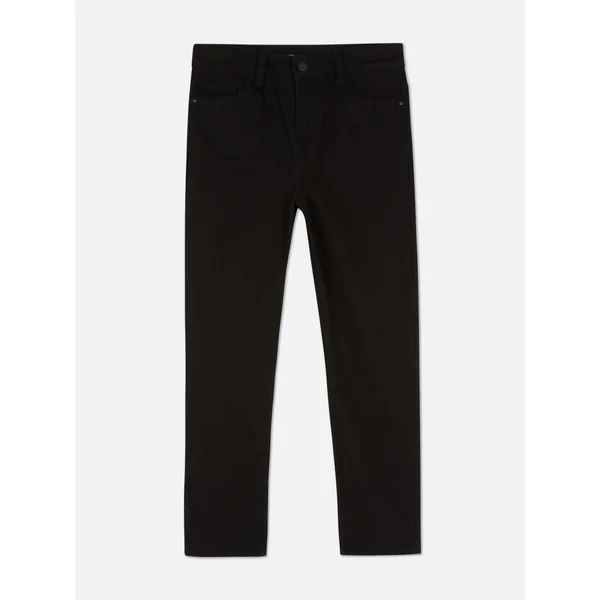 Twill Straight Leg Pants - Black