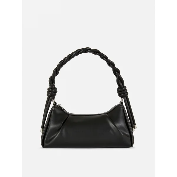 Twist Handle Shoulder Bag - Black