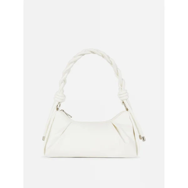 Twist Handle Shoulder Bag - White