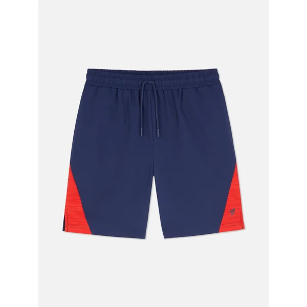 Two Tone Active Drawstring Shorts - Red