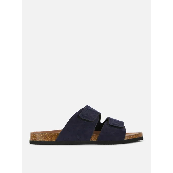 Two-Strap Footbed Sandals - Navy