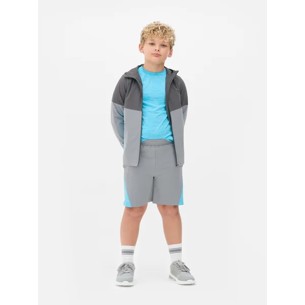 Two-Tone Gym Shorts - Light Gray