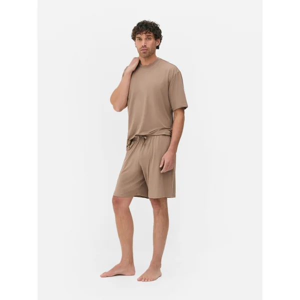 Ultra Soft Drawstring Pajama Shorts - Tan