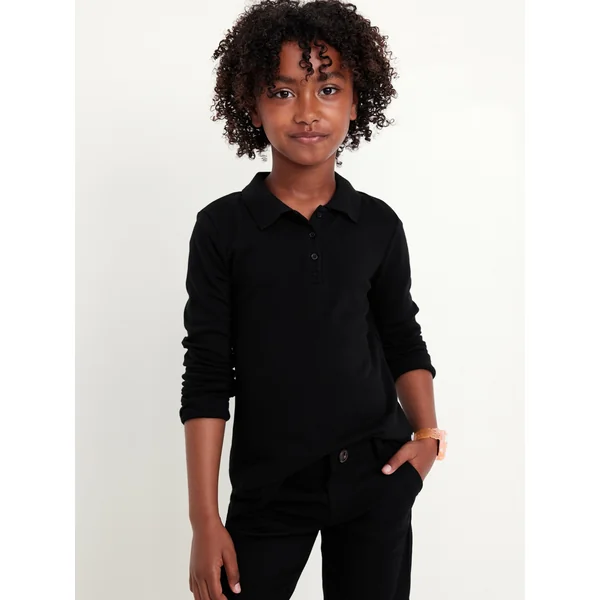 Uniform Pique Polo Shirt for Girls - Black Jack