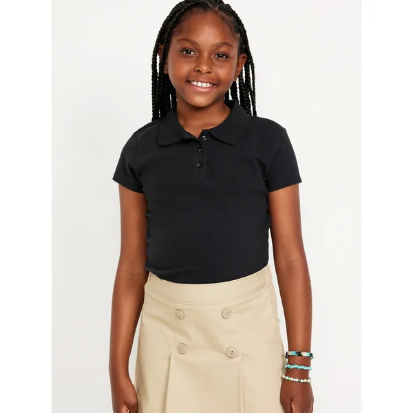 Uniform Pique Polo Shirt for Girls - Black Jack