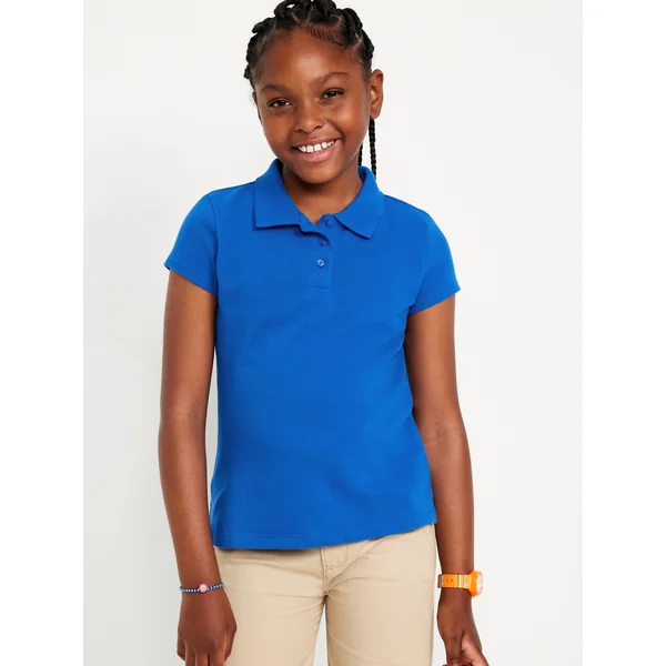 Uniform Pique Polo Shirt for Girls - Blue Tango