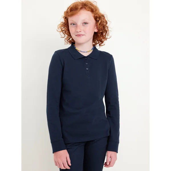 Uniform Pique Polo Shirt for Girls - Ink Blue