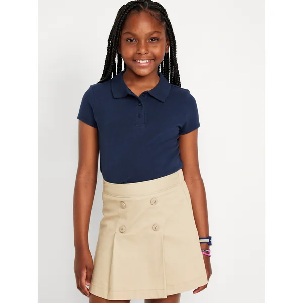 Uniform Pique Polo Shirt for Girls - Ink Blue