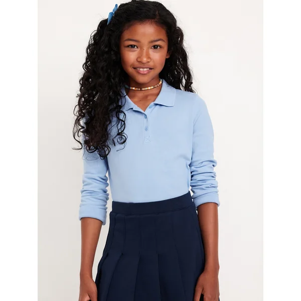 Uniform Pique Polo Shirt for Girls - Monet Blue