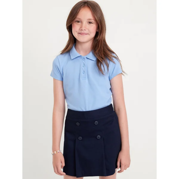 Uniform Pique Polo Shirt for Girls - Monet Blue
