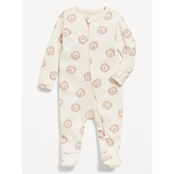 Unisex 2-Way-Zip Sleep & Play Printed Footed One-Piece for Baby - Lion