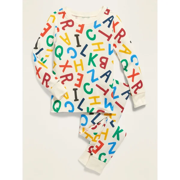 Unisex Alphabet Pajama Set for Toddler & Baby - Alphabet