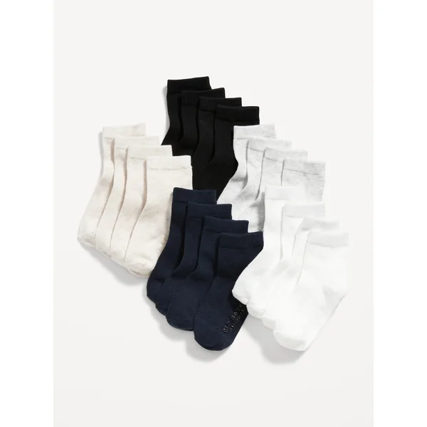 Unisex Crew Socks 10-Pack for Toddler & Baby - Essentials