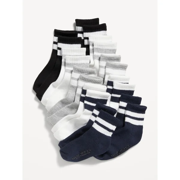 Unisex Crew Socks 10-Pack for Toddler & Baby - Stripe Top