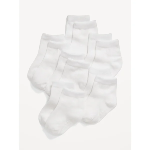 Unisex Crew Socks 6-Pack for Toddler & Baby - Solid White