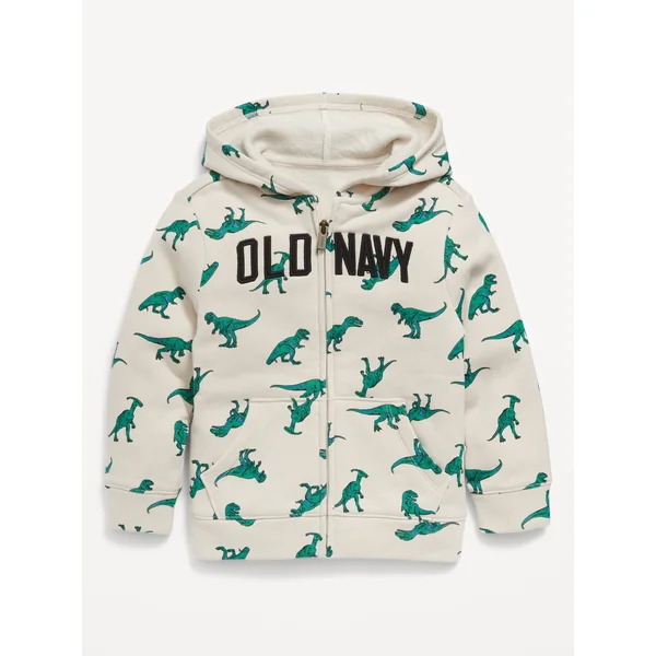 Unisex Logo-Graphic Zip Hoodie for Toddler - Dino Attack