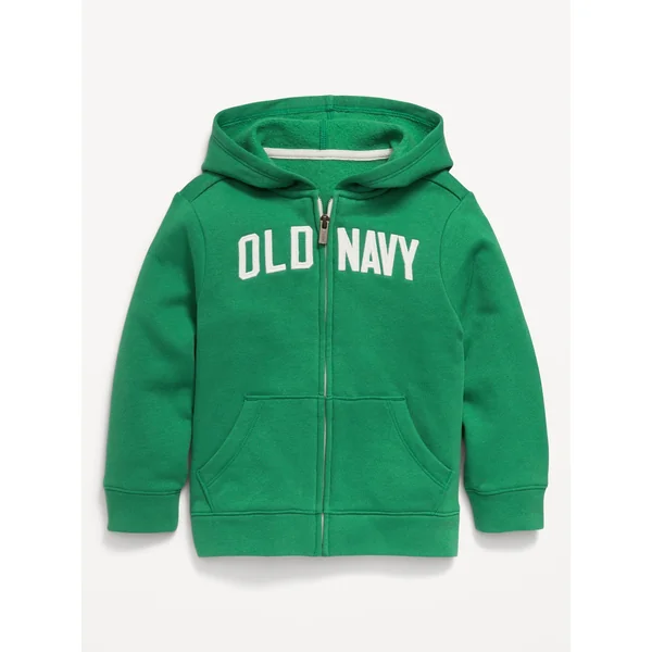 Unisex Logo-Graphic Zip Hoodie for Toddler - Emerald Pigment
