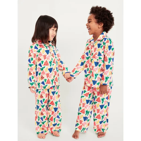 Unisex Printed Pajama Set for Toddler & Baby - Christmas Trees (Match The Fam)