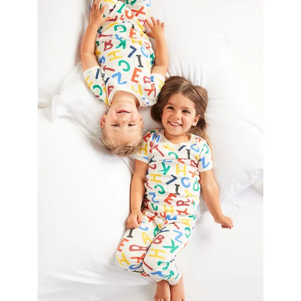 Unisex Printed Snug-Fit Pajama Set for Toddler & Baby - Letters