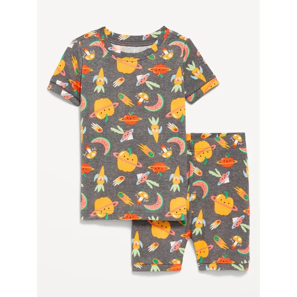 Unisex Printed Snug-Fit Pajama Set for Toddler & Baby - Veggies